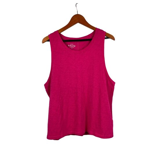 J.Crew Girlfriend Tank XL Pink Sleeveless Top 100% Cotton - Picture 1 of 4